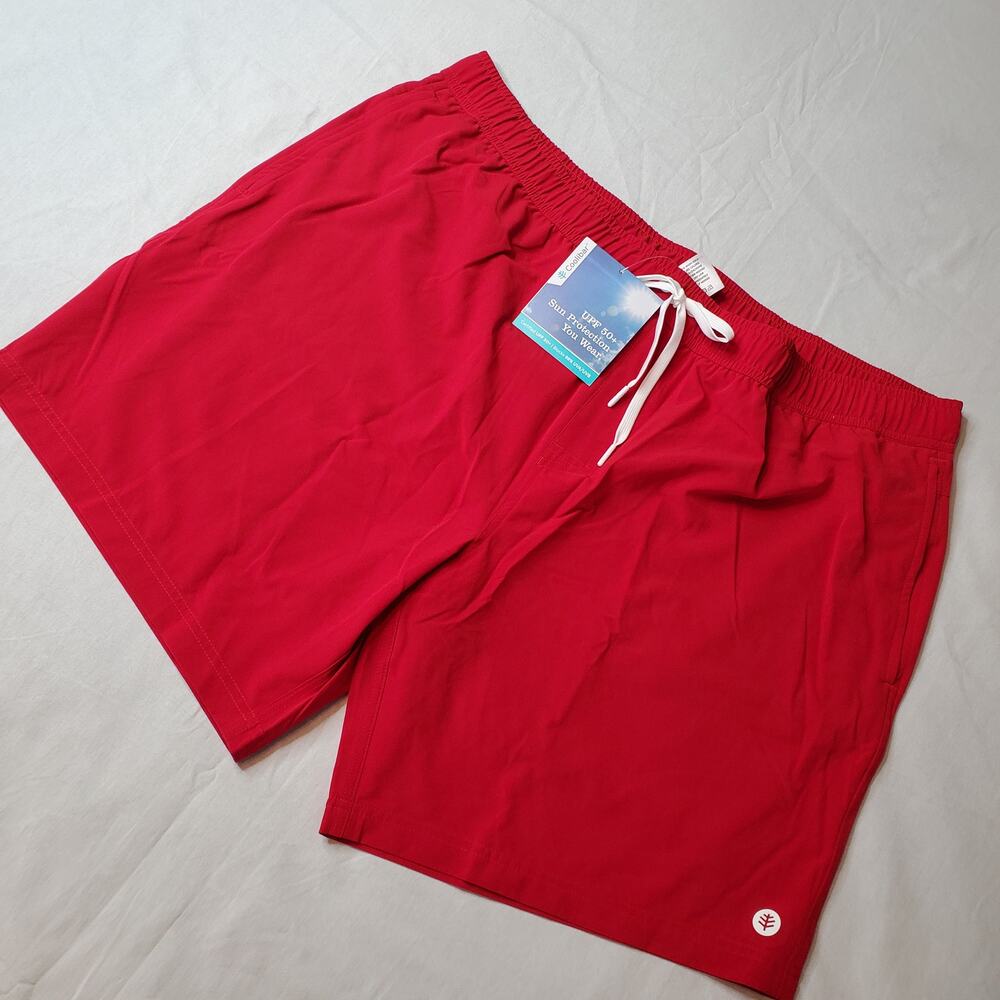 Coolibar Men's Size XXL NWT Kuhuna Swimming Shorts UV 50+ Red 03533